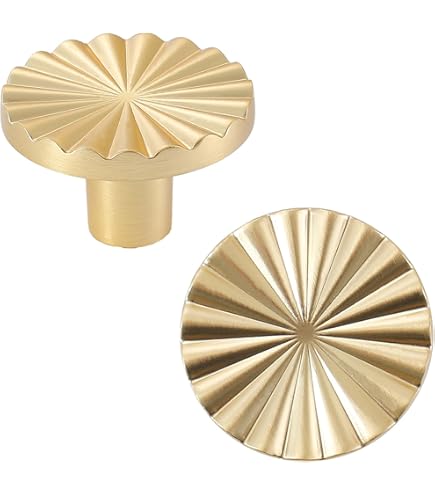 12-Pack Gold Sunflower Cabinet Knobs – Solid Zinc Alloy Drawer Pulls, Single Round Handle For Kitchen Cabinets & Dressers