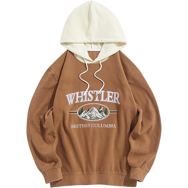 Amazon.com: ZAFUL Men's Pullover Hoodie Color-Block Sweatshirt