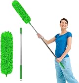 Fogray Upgraded Extendable Feather Duster 2025 Green with Silicone Cap