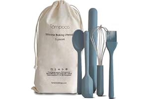 TAMPOCO DESIGN LLC Tampoco Real Kids Cooking & Baking Set – Montessori Kitchen Tools for Real Cooking with Food-Safe Silicone Utensils – Functional & Fun Gift for Young Chefs