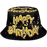 Happy Birthday Printed Bucket Hats Beach Sun Hat for Unisex Summer Travel Outdoor Cap