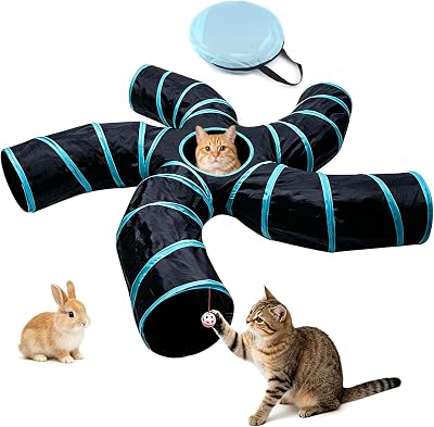 Bemodst S-Type Cat Tunnel 2/3/4/5-Way Collapsible Small Animal Maze