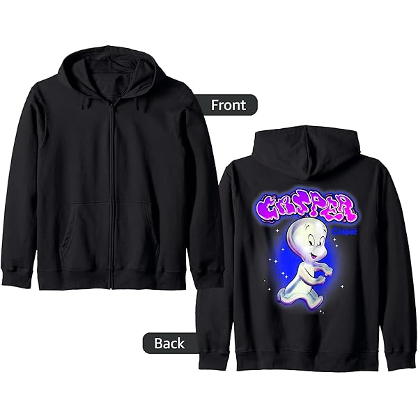 Amazon.com: Casper the Friendly Ghost Graffiti Zip Hoodie