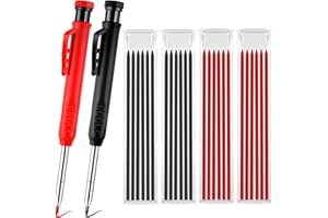 TRIITECH 2PCS Carpenter Mechanical Pencils, Woodworking Mechanical Pencil Set, Mechanical Pencil Marker Marking Tool, Constru
