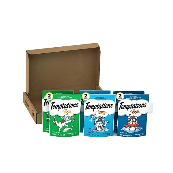 TEMPTATIONS CAT TREATS CLASSIC CRUNCHY AND SOFT SEAFOOD...