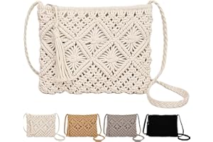 Peicees Crossbody Bag Purse For Women Bohemian Shoulder Bag Woven Crochet Purse For Summer Beach Travel Clutch Handbag