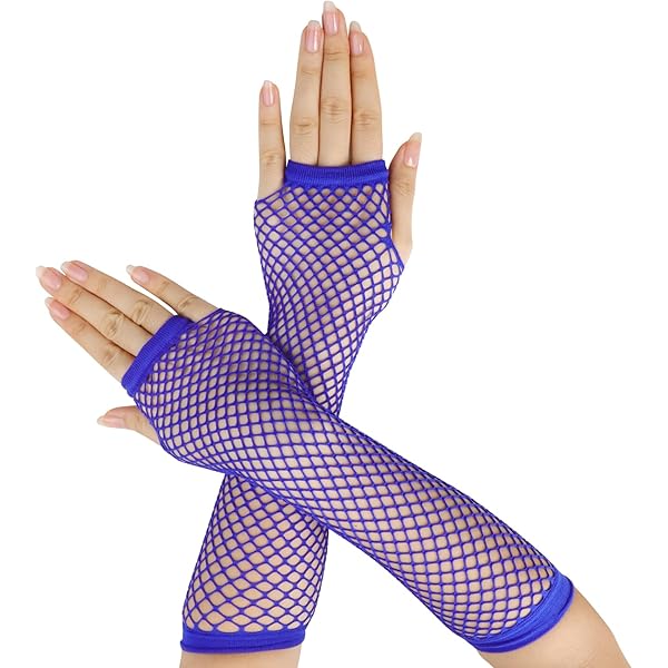 2 Pairs Long Fishnet Gloves Rainbow And Black Long Gloves Woen