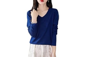 Chanyarn Women's 100% Merino Wool Base Layer Shirt Tops V Neck Long Sleeve Travel Hiking Tee T Shirt Pullover Sweater