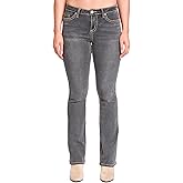 YMI Womens YMI Jeans Women's Mid Rise Heavy Stitch Embroidered Bootcut Jeans