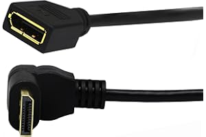 ZDYCGTIME (30 CM/12inch) DP to DP Cable, CGTime Gold Plated 90 Degree Angled Down Displayport Male to Displayport Female Audio and Video Extension Adapter Cable (Down M/F)