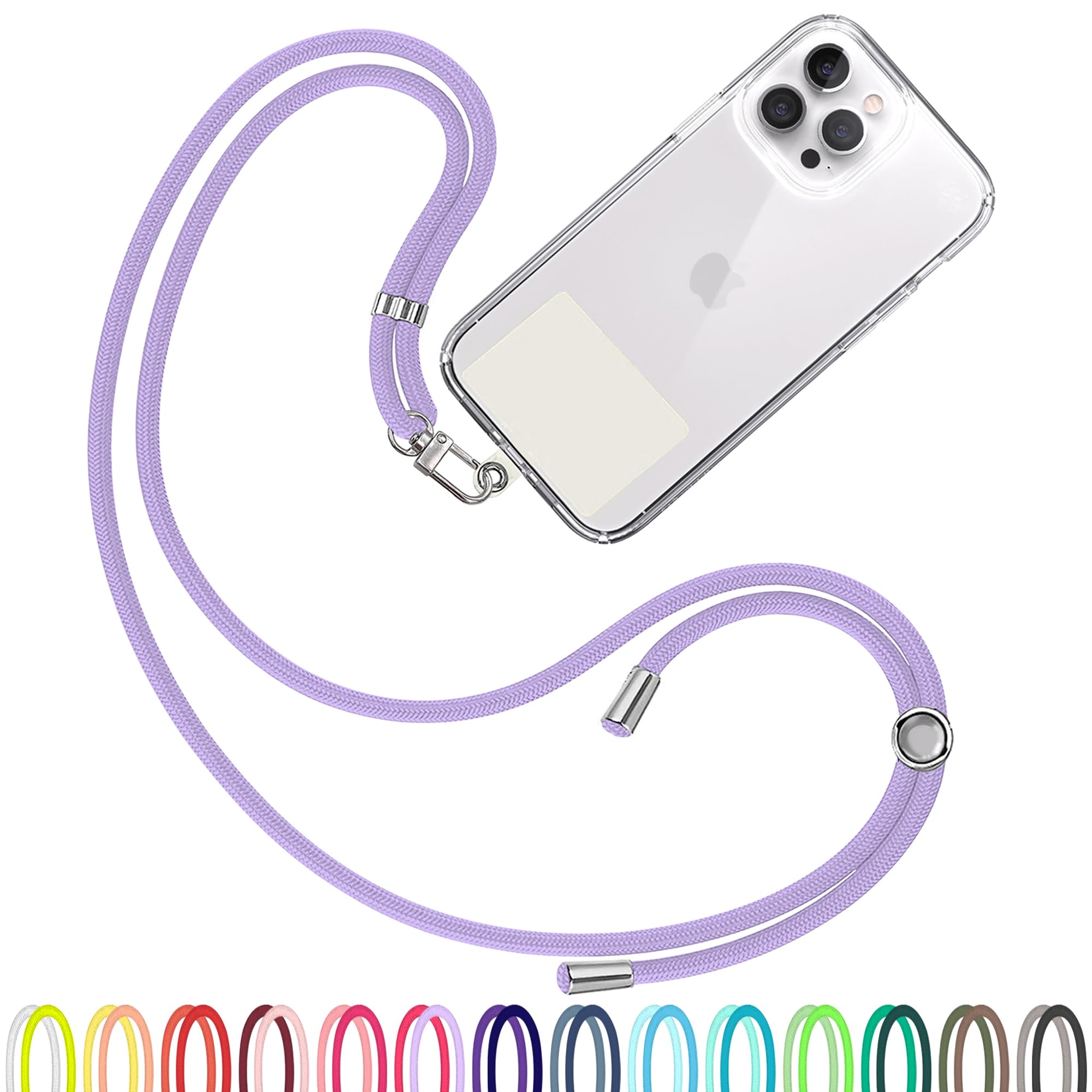 TBOC Cell Phone Lanyard [Lilac] - Comfortable Universal Smartphone Lanyard - Easy to Use Neck Phone Holder [White Ice Patch] - Adjustable Length Phone Strap Crossbody - Fits All Mobile Phones