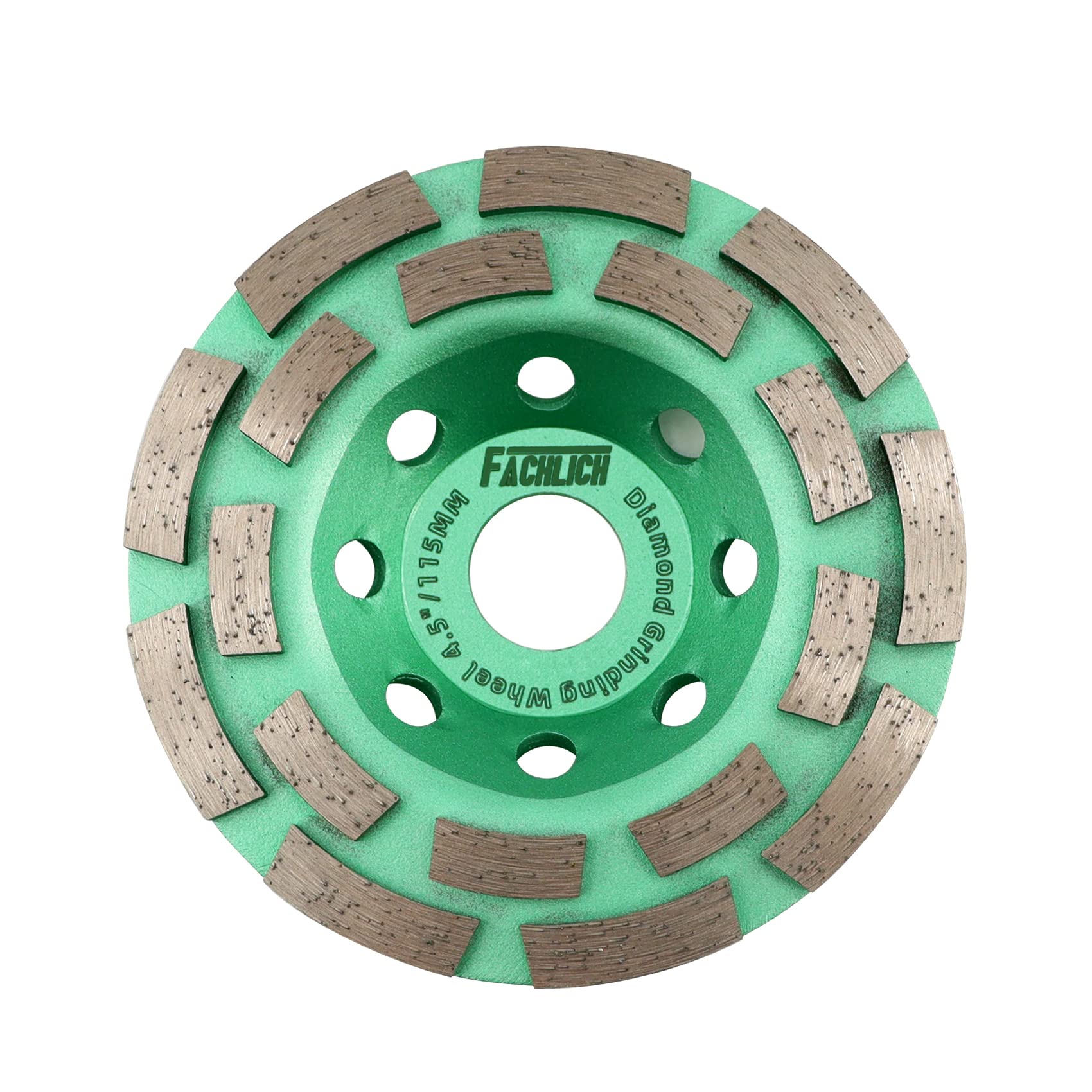 FACHLICH Concrete Diamond Grinding Cup Wheel - 115mm 4.5" Double Row Concrete Grinding Wheel for Concrete Granite Marble Masonry Brick