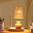Candle Warmer Lamp - Dimmable Wax Melt Warmer Amber Lampshade Candles Top Warmer for House Warming New Home Bedroom Decor Scented Wax with 2 Bulbs Jar Candles