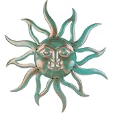 Sun Metal Wall Art Outdoor Decor - 30 Inches Rust Proof Retro Metal Wall Sculpture Statues Wall Art Hanging Decoration for Indoor Outdoor,Garden, Home, Farmhouse, Fence Balcony Patio and Bedroom
