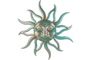 VZVXCC Sun Metal Wall Art Outdoor Decor - 30 Inches Rust Proof Retro Metal Wall Sculpture Statues Wall Art Hanging Decoration for Indoor Outdoor,Garden, Home, Farmhouse, Fence Balcony Patio and Bedroom