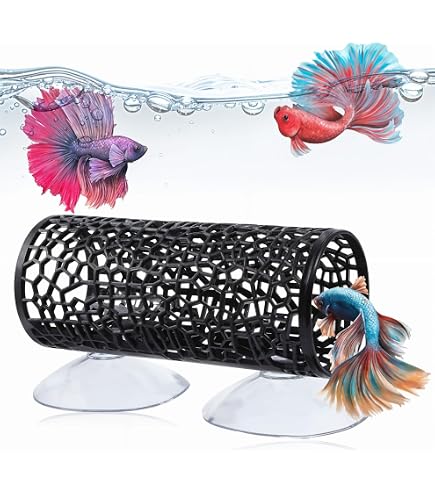 Betta Fish Tunnel & Hammock 2-Pack - Soft Edged Swim Tube With Suction Cups, Tank Accessories For Bettas, Shrimp, Crayfish-586212