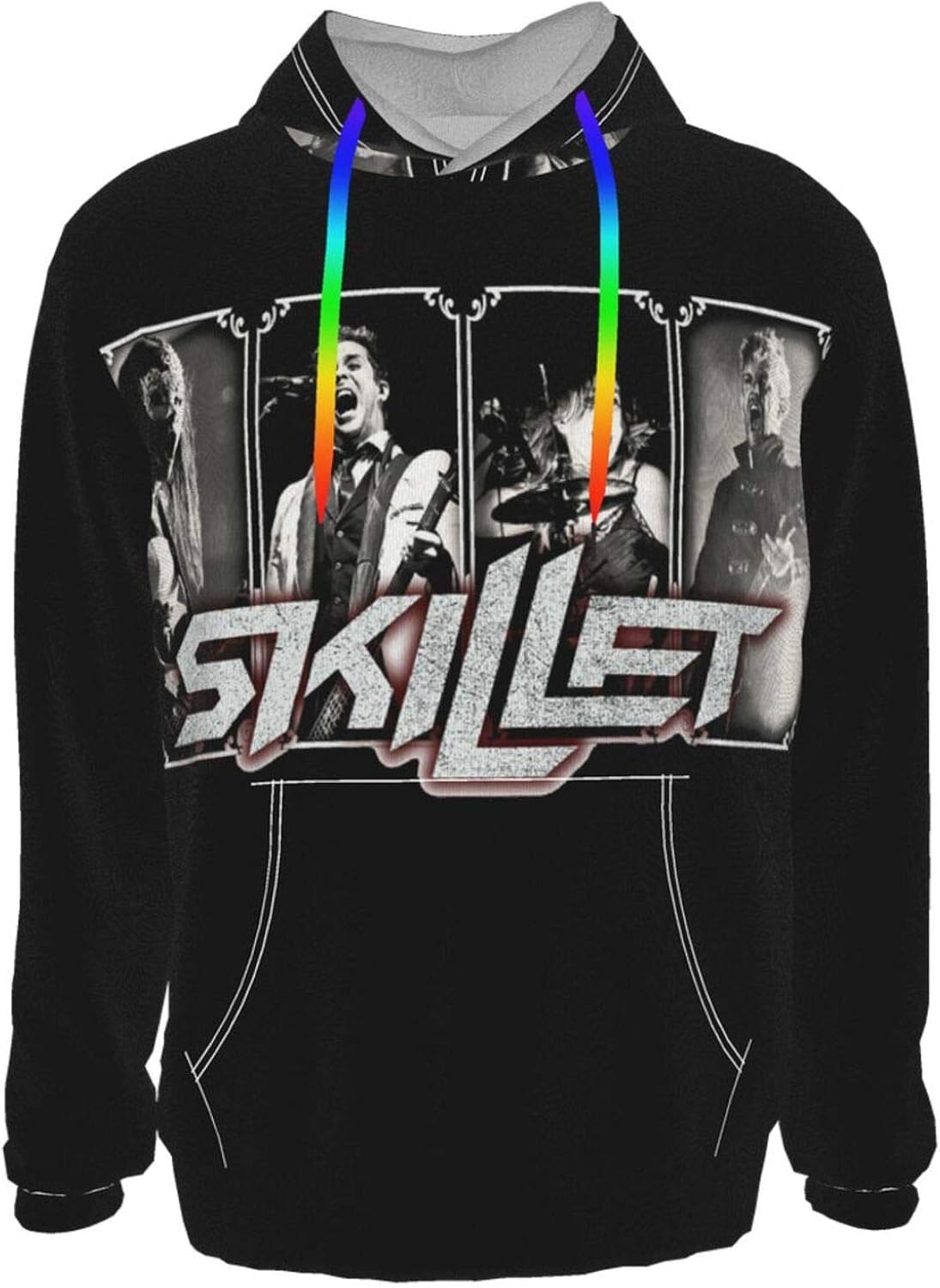 Nck Men's Hoodie Sweatshirt SkilletBand with Hood and Colorful God