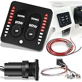 15170-001 LED Indicator Integrated Tactile Trim Tab Switch Kit with 36" Pigtail &ndash; Compatible Replacement for Lenco Marine Single Actuator Trim Tab Systems &ndash; Backlit Keypad, Auto-Retract