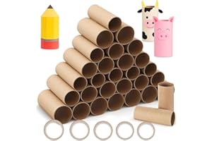 Henoyso 50 Packs Cardboard Tubes for Craft Multiple Sizes DIY Empty Toilet Paper Rolls Craft Cardboard Paper Round Tubes Christmas Gift School Classroom Art Supplies for Kid (Brown)