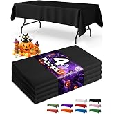 Niuara Black Plastic Table Cloth Disposable, 4 Pack, 54 x 108 in | Rectangle, 6 ft Tables, Party Holiday Gathering