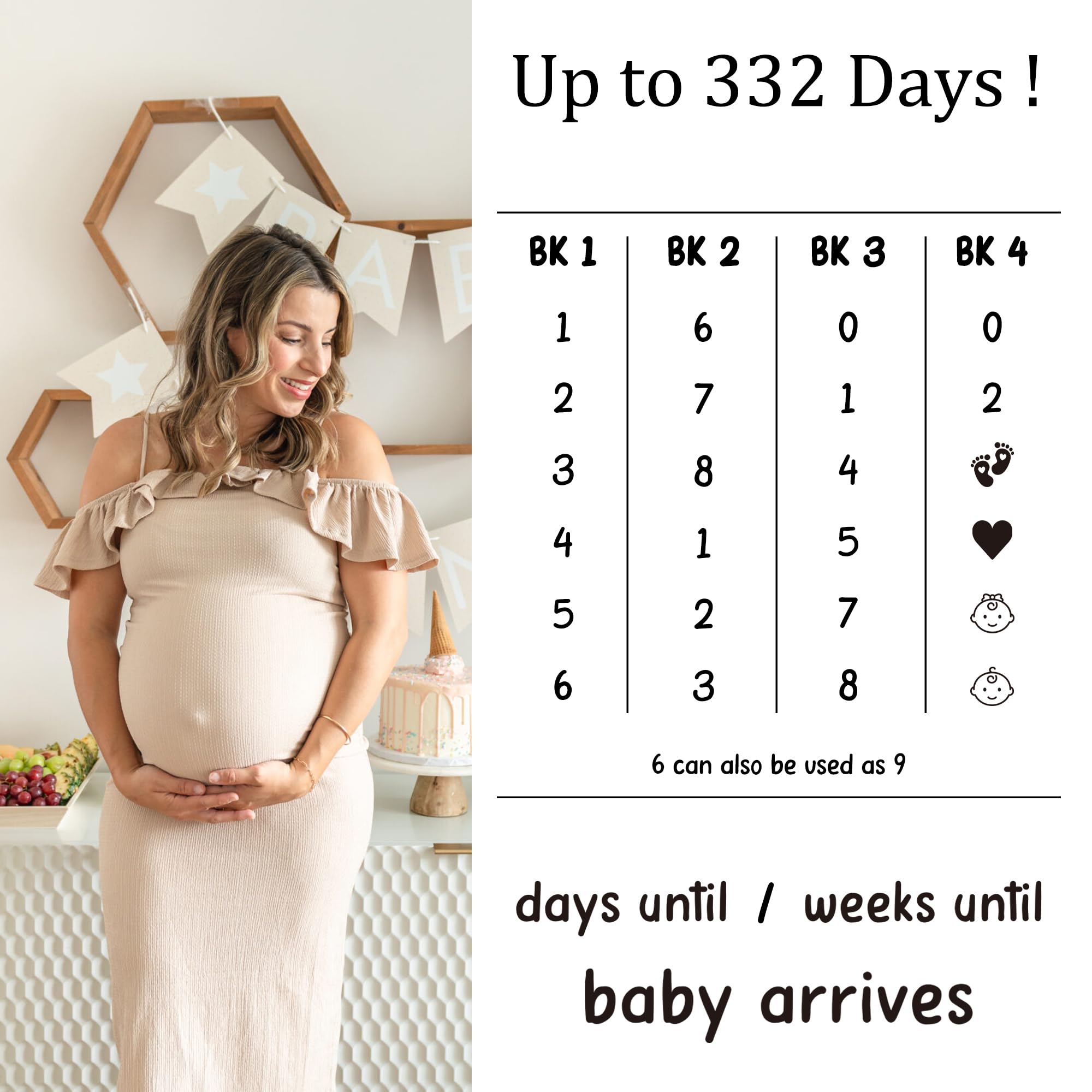 Pregnancy Announcement, Baby Reveal Countdown Due Date Blocks- Weeks/Days Until Baby Arrives, Announcing Pregnancy Countdown Blocks, Expecting Parents New Mom Gender Reveal Baby Shower Gifts