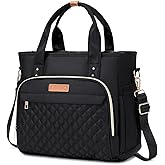 LMGO Medium Tote Bag for Women with Multi Pockets, Quilted Top Handle Purse Crossbody Shoulder Bag Handbag