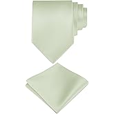 LMHCISO Tie for Men with Pocket Square, Formal Tuxedo Necktie, Business Suit Accessory for Weddings and Father's Day