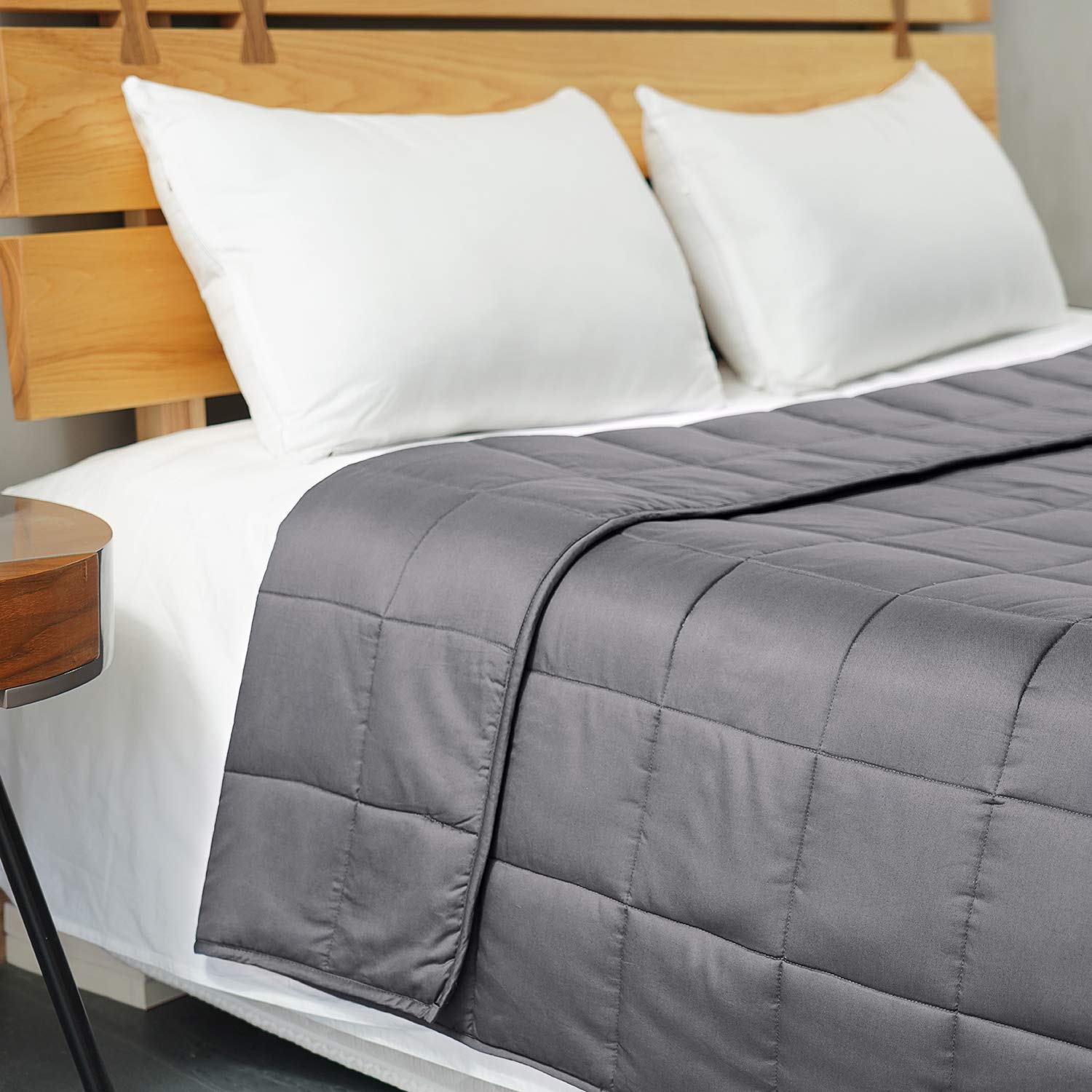 King Size Weighted Blanket 30 lbs 80"x87" Soft Comfortable Breathable 100% Cotton Heavy Blanket Washable with Glass Beads for Adult Man Woman Couples and King Queen Size Beds Grey