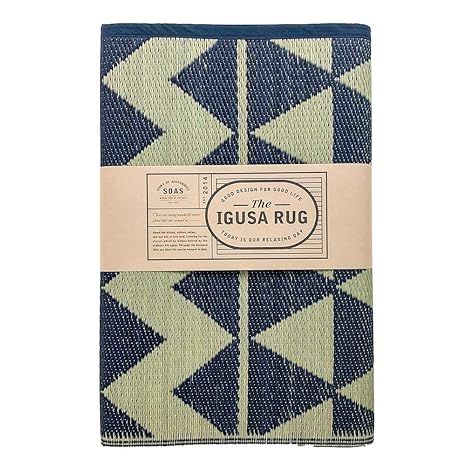 Amazon Soas い草ラグ おしゃれ 上敷 ござ 滑り止め付き 180 180cm