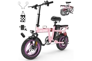 DDC SPORT Folding Electric Bike for Adults, Peak 750W Motor 25MPH, 48V 20Ah Removable Battery 35-55Miles Ebike,14'' Lightweight & Portable Adults Electric Bicycles for Men/Women/Teens