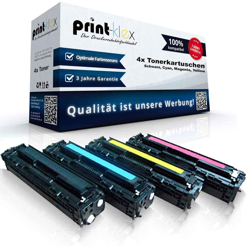 Print-Klex 4x Compatible Toner Cartridges for HP Colour LaserJet CM2320 EI MFP CM2320 FXI MFP CM2320 N MFP CM2320 NF MFP CM2320 WB MFP CM2320 WBB MFP Black Cyan Magenta Yellow Toner Saver Set