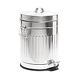 BINO Round Step Trash Can with Lids, Stainless