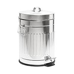 BINO Round Step Trash Can with Lids, Stainless