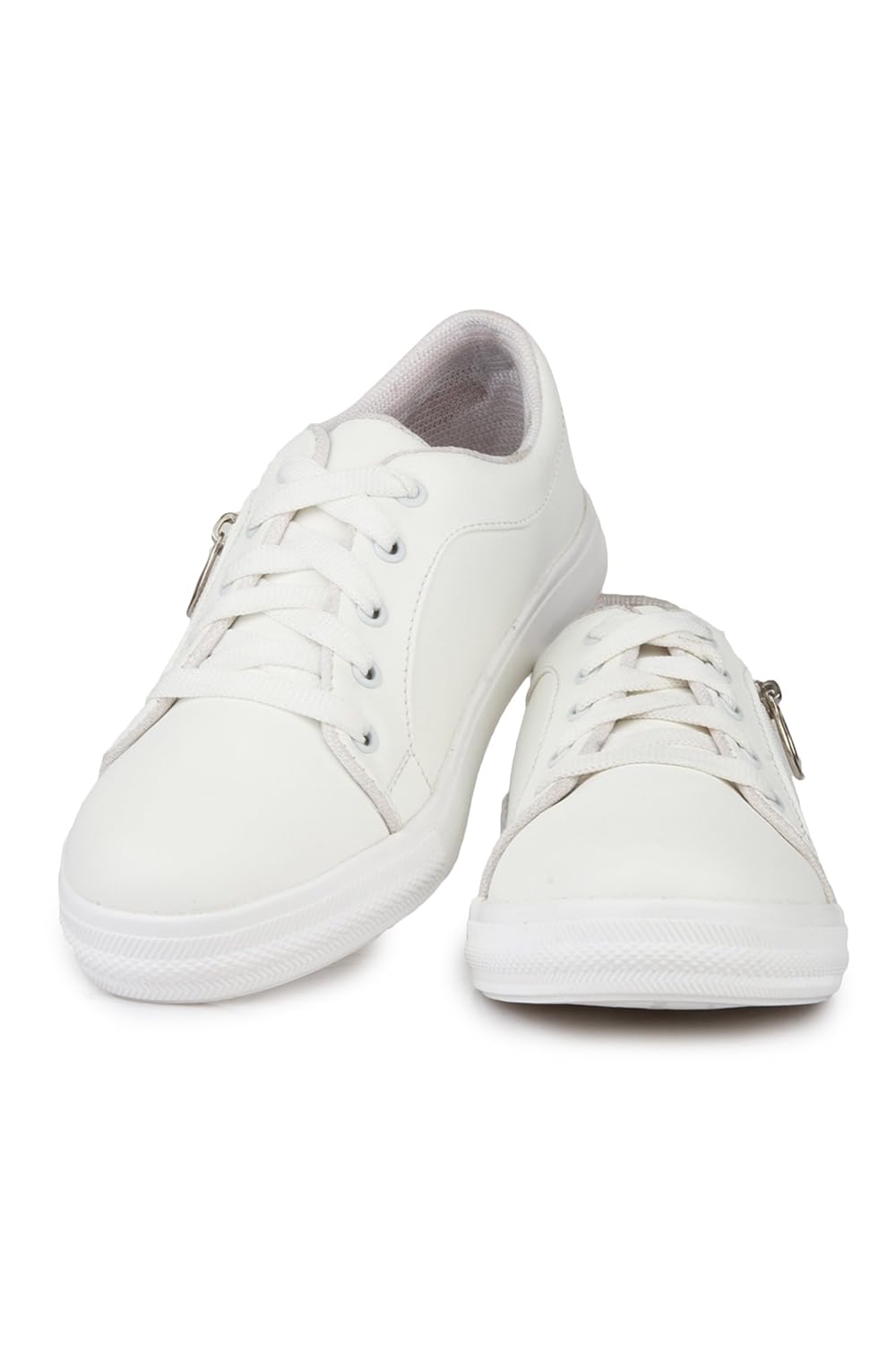 skywalk lace up zipper casual white sneakers