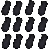JORMATT Toddler No Show Cotton Socks for Little Girls Boys - Anti Slip Low Cut Ankle With Grips (6-12 Pairs)