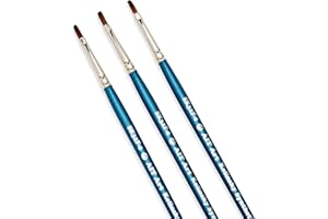 AIT PRODUCTS AIT Art Select Filbert Paint Brushes, Size 0, Pack of 3, Synthetic Kolinsky Sable, Set Assembled in USA for Trusted Performance and Crafting Exquisite Details