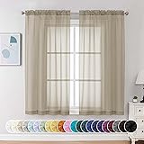Chyhomenyc Taupe Sheer Curtains 63 Inch Length 2