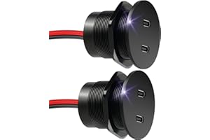 Obeaming 50W 12V USB Outlet Dual 25W USB-C Charger PD 3.0 Aluminum Fast Charging Socket, Replacement Car Charger Accessories for RV Camper Trailer Truck Boat Golf (2Pcs)