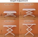 Warmiehomy Adjustable Height Folding Side Table, Portable Laptop Desk - White view 3