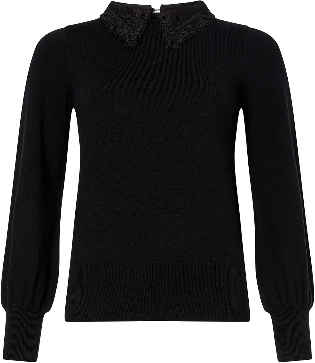 Monsoon Ladies Lace Collar Jumper with Recycled Fabric Womens Sweater