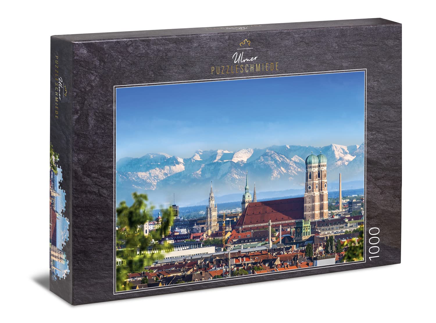 Ulmer Puzzleschmiede - Puzzle "Munich sky": 1000 pieces jigsaw puzzle - Puzzle motif of Munich with the Alps in the background, Bavaria, Germany