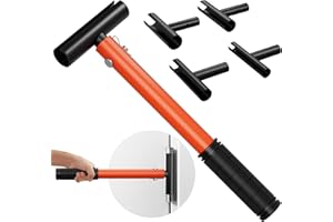 BEARFIRE Door Hinge Adjustment Tool, 4-In-1 Hinge Hole Adjustment Wrench for Various Residential and Commercial Door Hinge Gaps, Heavy Duty Steel Hinge Gap Adjusting Wrench Bender with Round Handle Rubber Grip