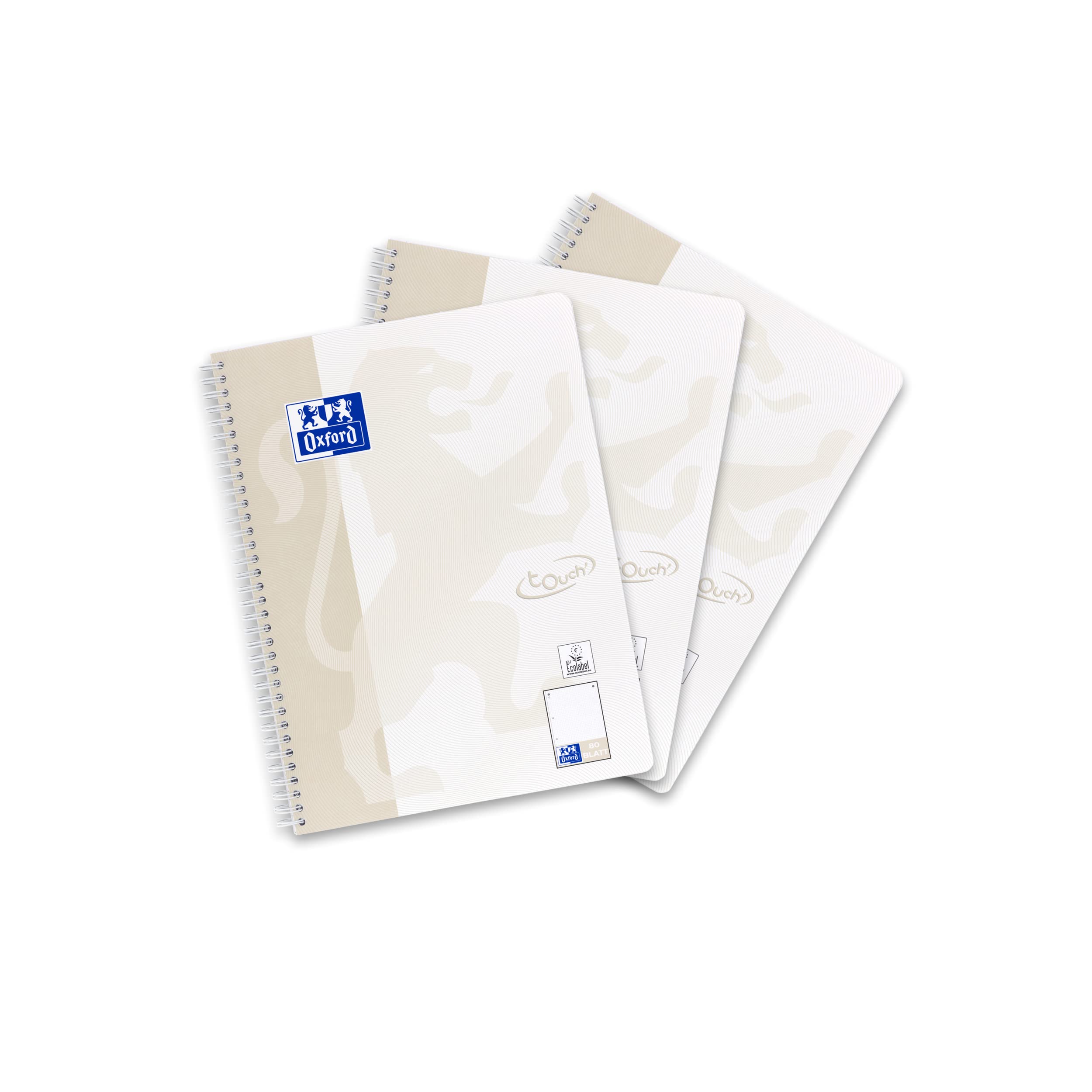Oxford Touch Notepad A4 Dotted/Dotted 160 Pages Light Grey Pack of 3