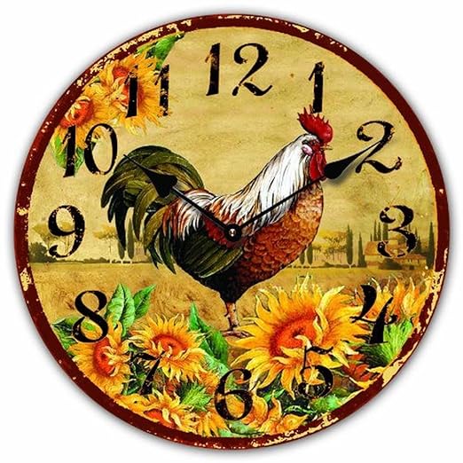 RELOJ DE PARED DISENO GALLO ESTILO DE CAMPO RELOJ DE LA COCINA - 30CM