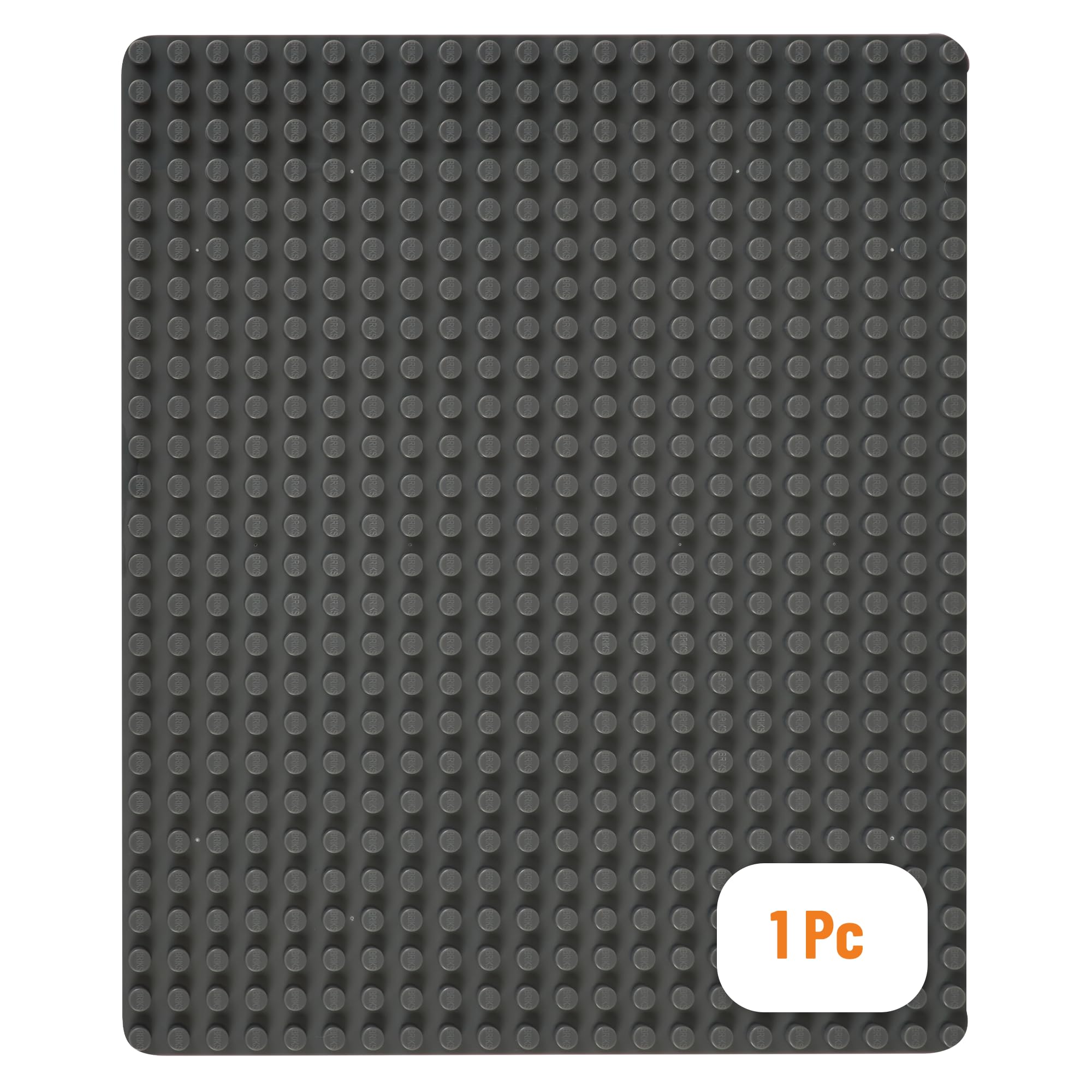 Strictly Briks Premium Gray Stackable Base Plate - 16.25" x 13.75" Baseplate - Compatible with All Major Large Size Brands - Large Pegs Only
