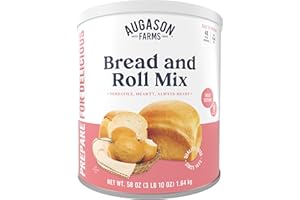 Augason Farms Bread and Roll Mix Can Emergency Food Supply, 48 Servings, 10 Year Shelf Life - Makes 6 Loaves or 72 Bread Rolls for Prepared Meals Ready to Eat
