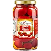 Uncle Giuseppe&rsquo;s Hot Red Cherry Peppers &ndash; 32 fl oz Jar &ndash; Pickled in Vinegar, Italian-Style, Bold &amp; Spicy Flavor (Pack of 1)