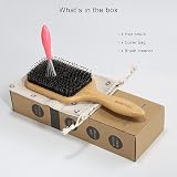 BESTOOL Hair Brush Boar Bristle Paddle Brush Bamboo Detangle Massage 70/30 view 6
