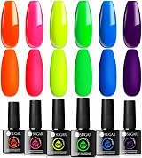UR SUGAR Neon Gel Nail Polish 6 Colors Set Halloween Fluorescent Varnish Kit