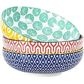 Selamica 9.5" Serving Bowls, 60 OZ Large Salad Bowls Set of 3 for Entertaining Party, Ceramic Bowls for Kitchen, Pasta, Soup, Dinner, Assorted Colors